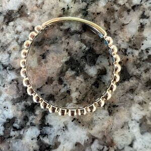 14K Stackable Beaded Band